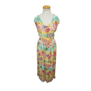 Bila 100% Rayon Floral Midi Dress – Size Large